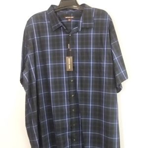 MICHAEL KORS SHORT SLEEVE BLUE PLAID 4XLT